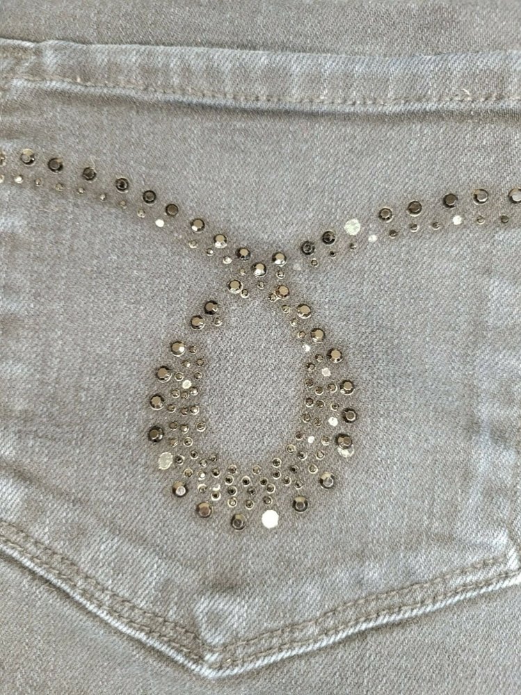 NYDJ Not Your Daughters Jeans Women's SZ 8 Boot Cut Dark Blue Rhinestone Detail - Picture 11 of 11